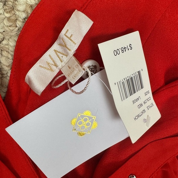 Wayf Chelsea S Large Red Tiered Ruffle Red Maxi Dress Formal. D16 - Picture 13 of 14